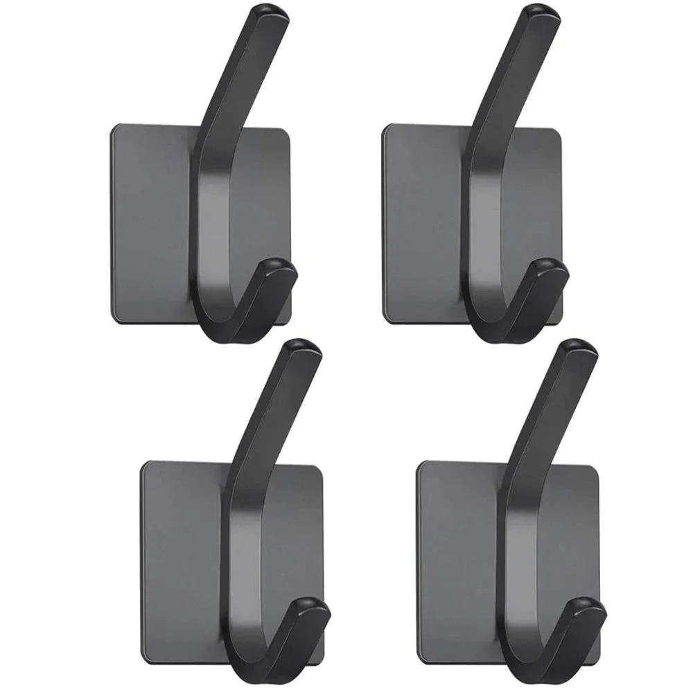 304 Black Robe Hook Wall Towel Hook for Bathroom Stainless Steel Coat Hook Rustproof Hook Hanger for Kitchen Hardware