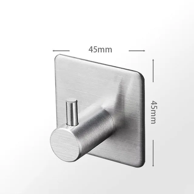 304 Black Robe Hook Wall Towel Hook for Bathroom Stainless Steel Coat Hook Rustproof Hook Hanger for Kitchen Hardware