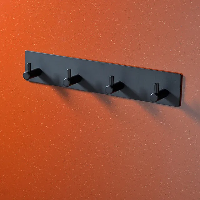 304 Black Robe Hook Wall Towel Hook for Bathroom Stainless Steel Coat Hook Rustproof Hook Hanger for Kitchen Hardware