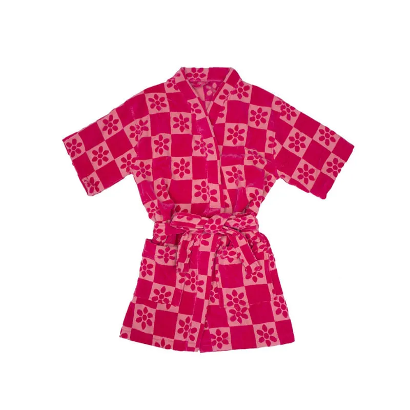Bambury Daisy Check Pink Robe