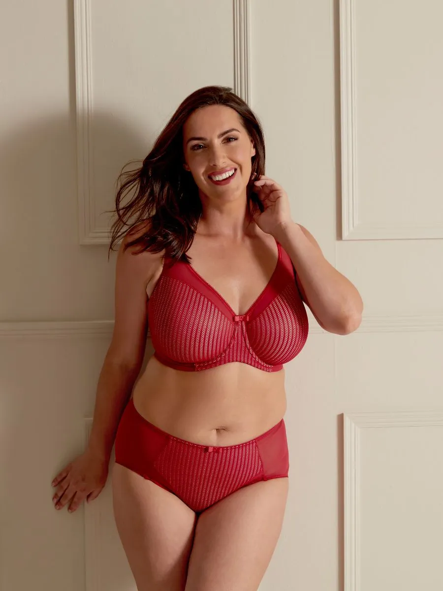 Beauty Stripe Smoothing Bra - Passion Red