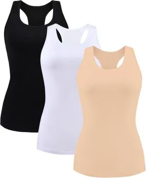 beautyin Women Tank Top with Shelf Bra Racerback Workout Yoga Tops Undershirt