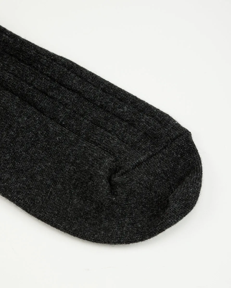 Cashmere Rib Socks - Black