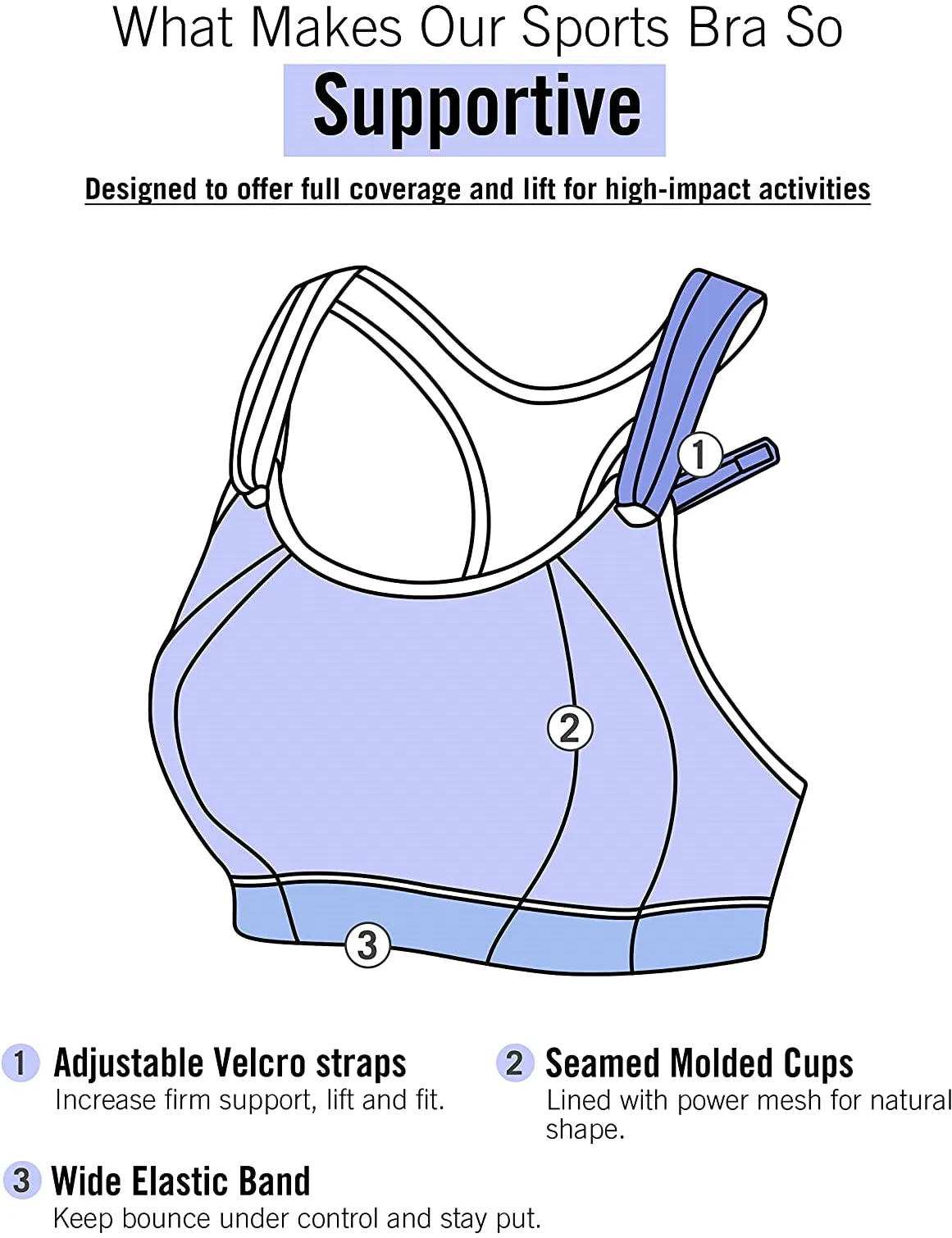 Front Adjustable High Impact Running Sports Bra A214