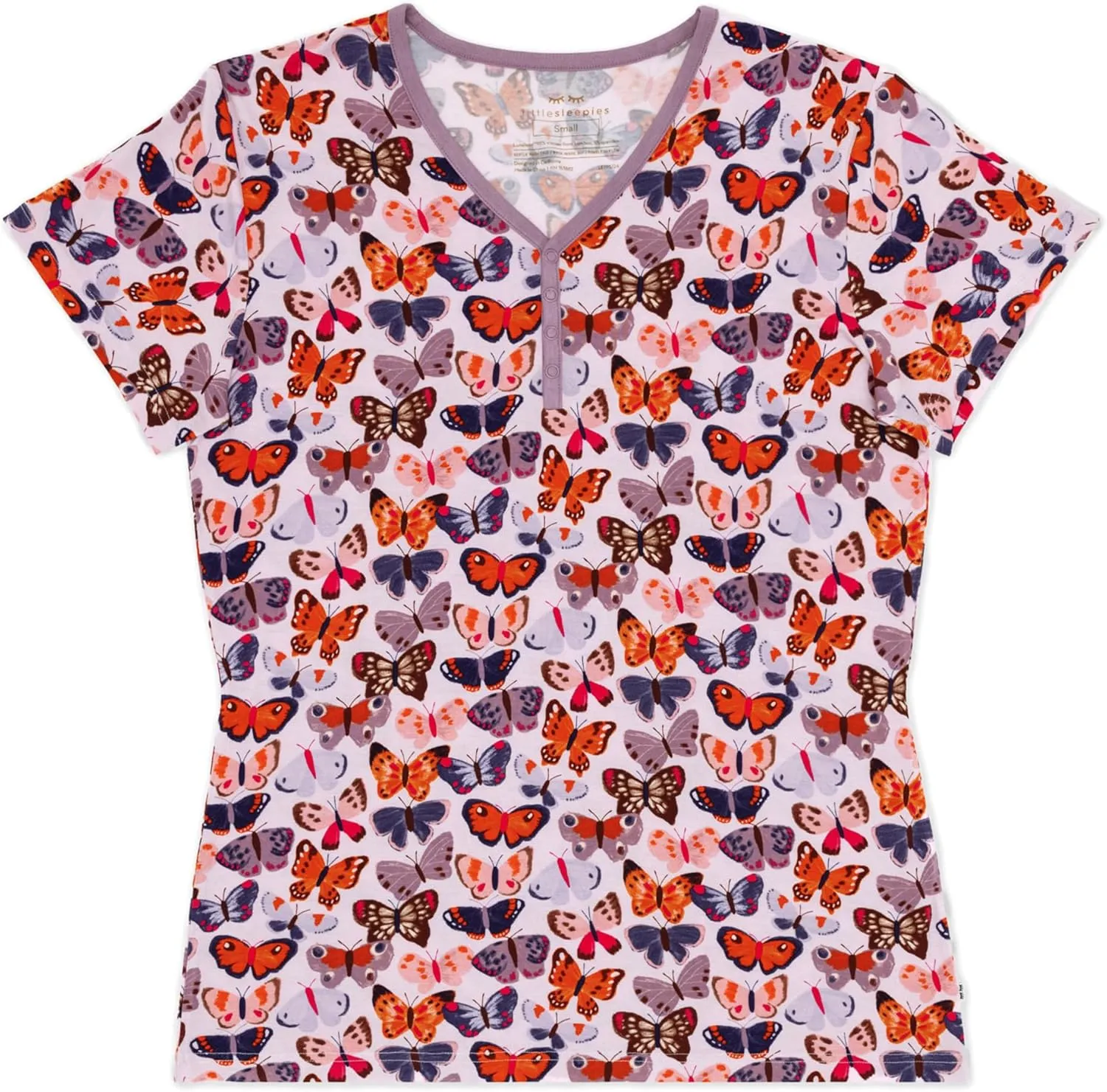 Little Sleepies Women's Pajama Top, Viscose Derived from Bamboo, Soft Button Up Pajama Top, Nursing Friendly, Short Sleeve