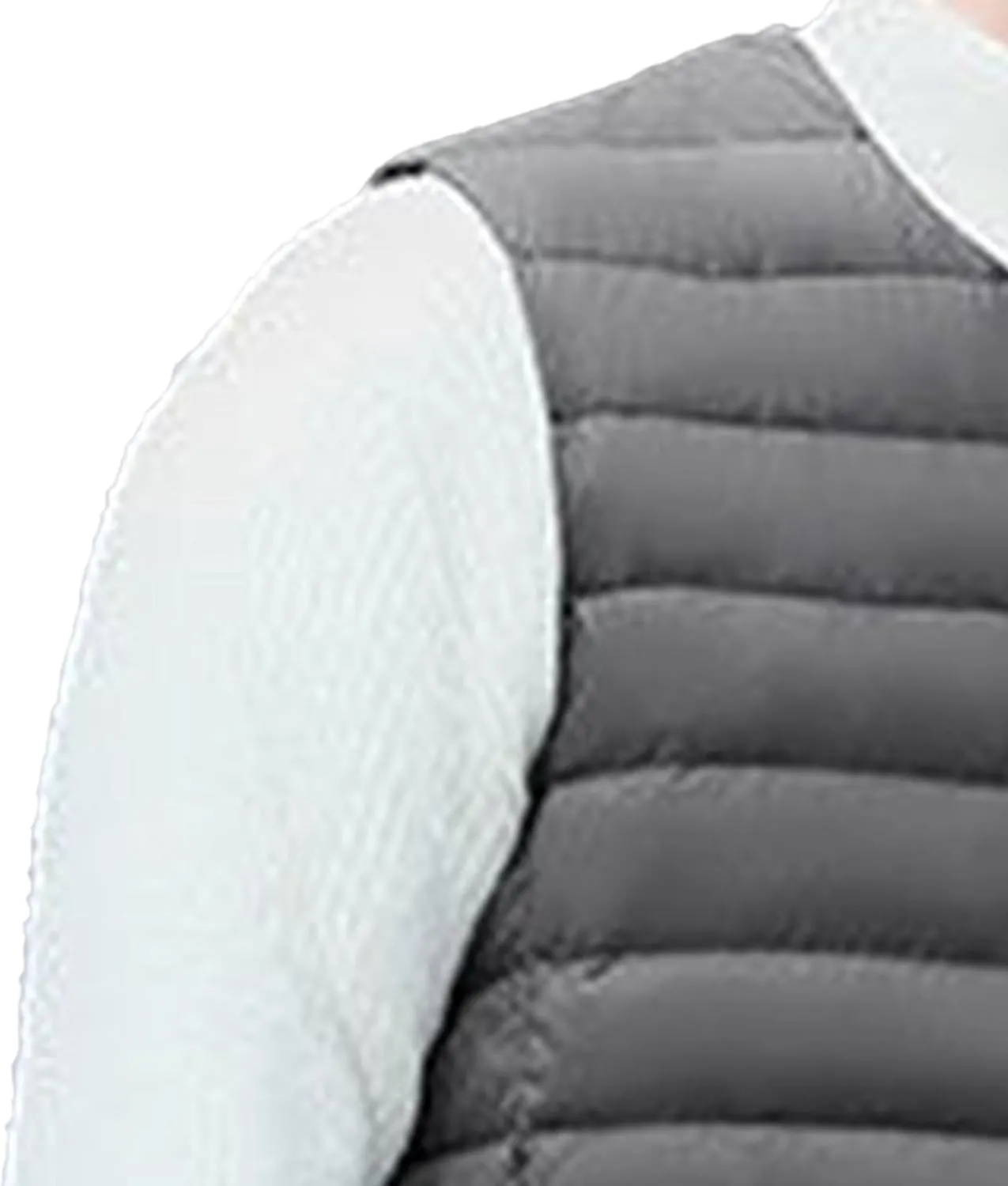 Maiyifu-GJ Men Collarless Padded Down Vest V-Neck Button Quilted Thicken Vest Coat Lightweight Winter Warm Sleeveless Jacket