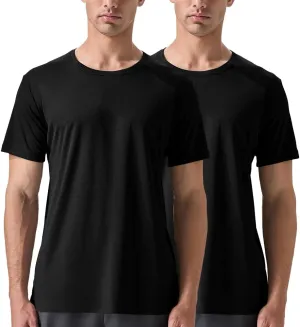 Men's 2 Pack Lightweight Crew Neck Athletic Running Short Sleeve T-Shirts Breathable Gym Workout Tee Shirts for Men