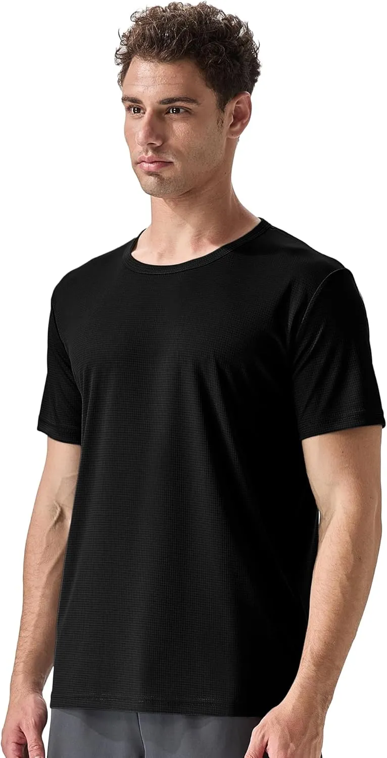 Men's 2 Pack Lightweight Crew Neck Athletic Running Short Sleeve T-Shirts Breathable Gym Workout Tee Shirts for Men
