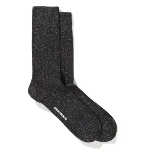 Norse Projects Bjarki Neps Socks – Charcoal Melange