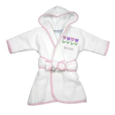 Personalized Basic Infant Robe with Four Tulips