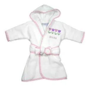 Personalized Basic Infant Robe with Four Tulips