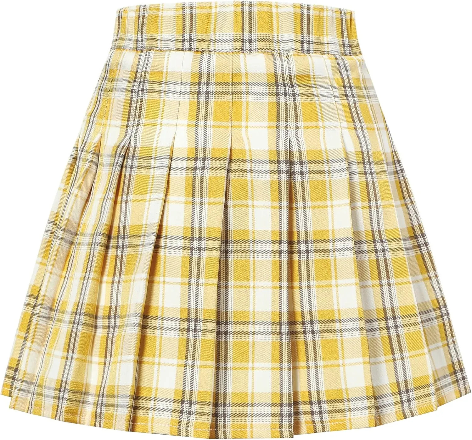 SANGTREE Girl Women Plaid Pleated School Uniform Casual Plus Size A Line Skirt with Pockets