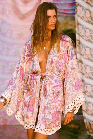 Spell Mojave Lily Short Robe - Opal
