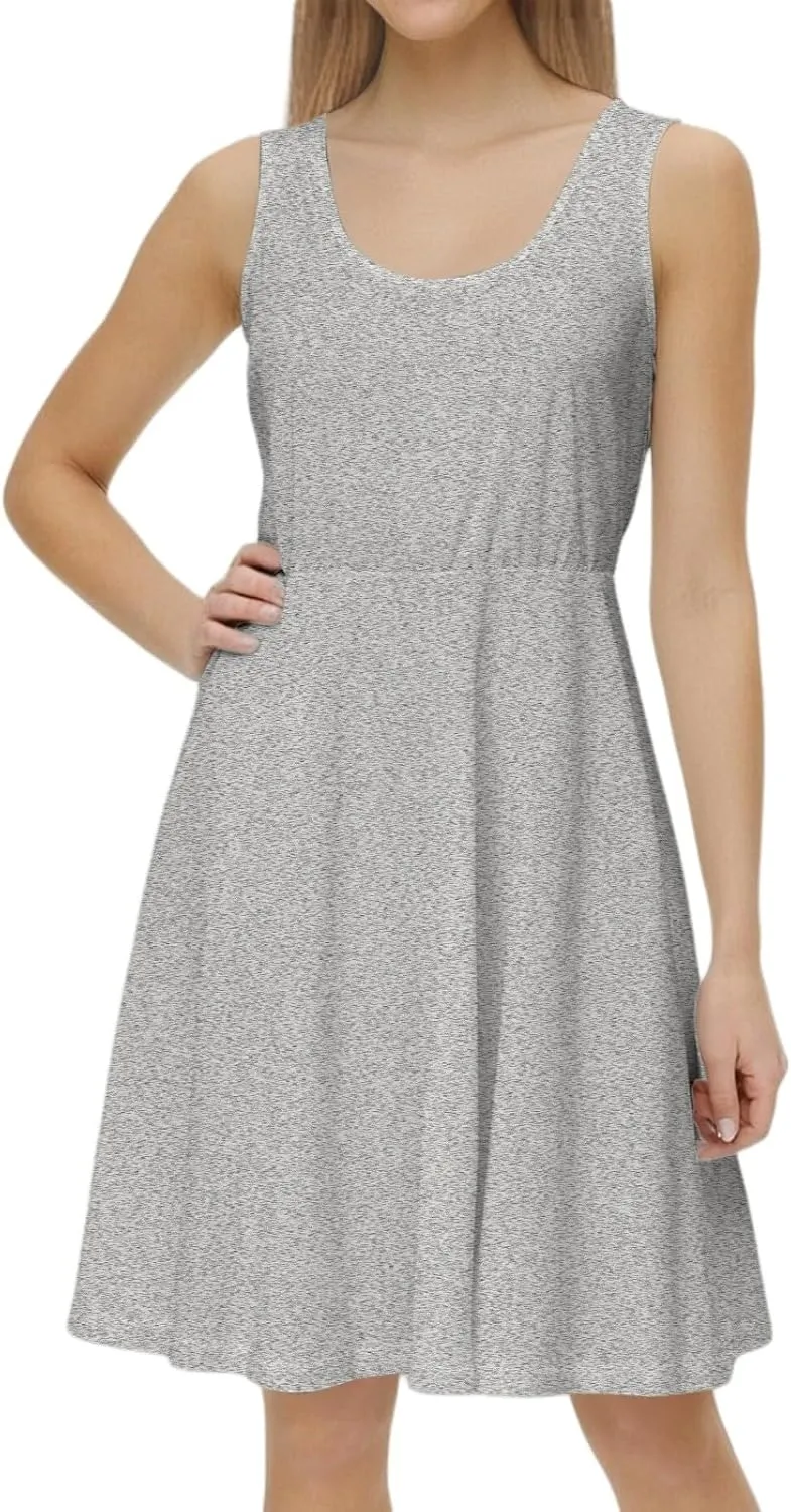 Tennis Short Dress for Women High Neck Knee Length Slim Sleeveless Tummy Control Cute Workout Summer Dresses