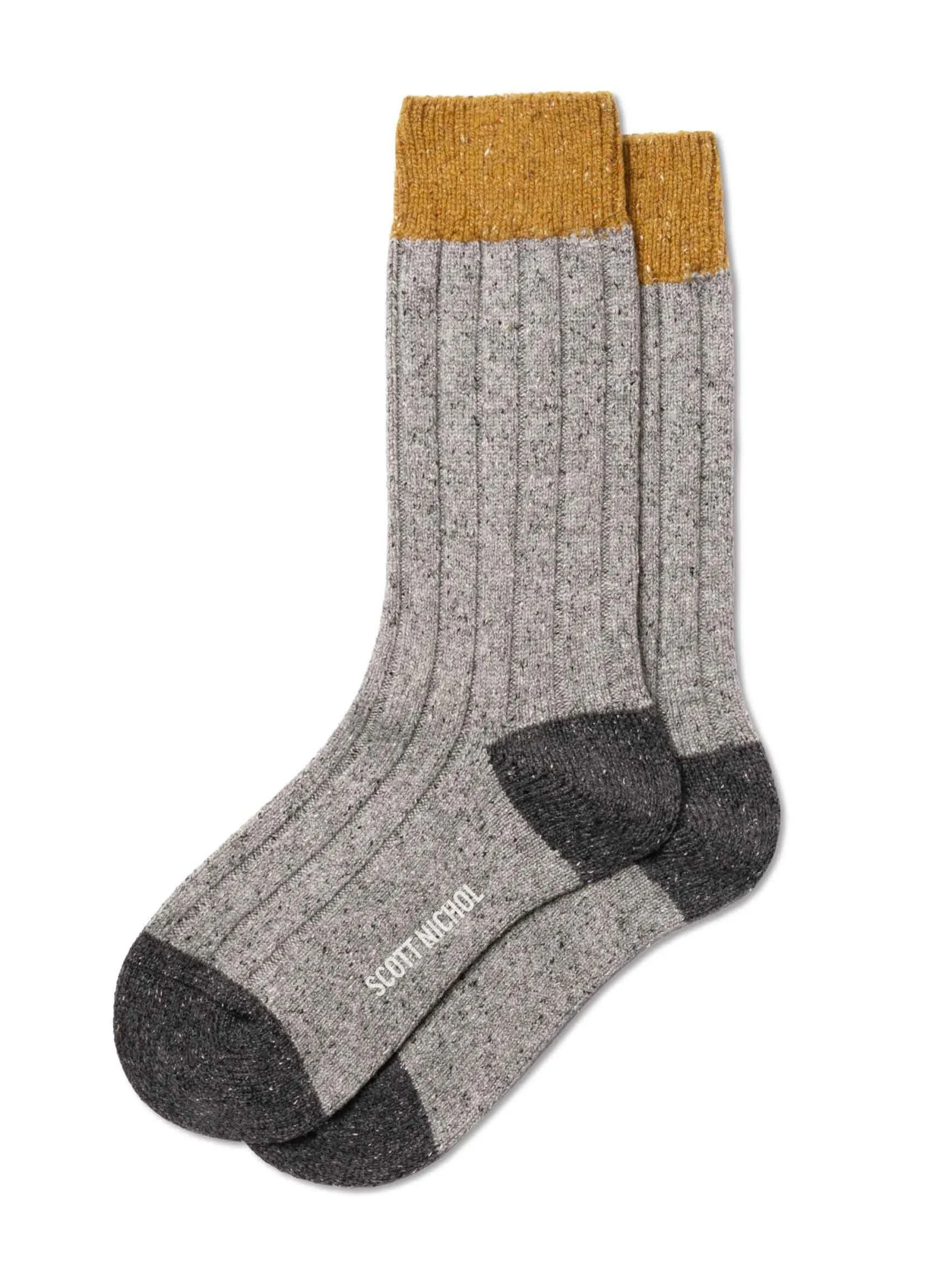 THORNHAM | Scott Nichol Merino Wool Socks | Mid Grey Fleck