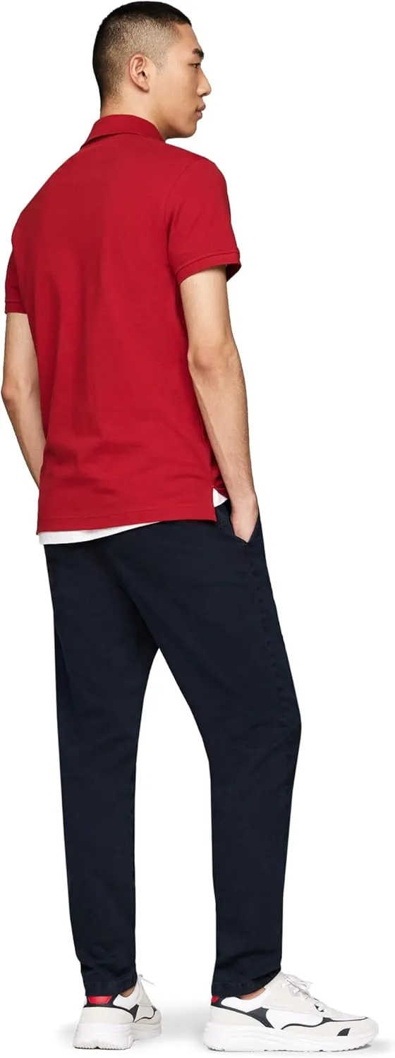 Tommy Hilfiger Men's Short Sleeve Polo Shirts in Regular Fit with Stretch and Organic Pique Cotton