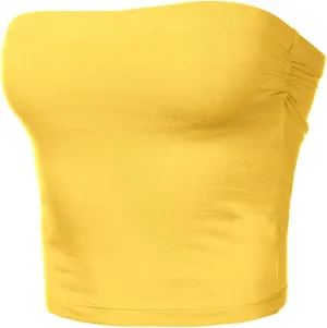 Women's Shapewear Tube Tops Strapless Ruched Built-in Shelf Bra Casual