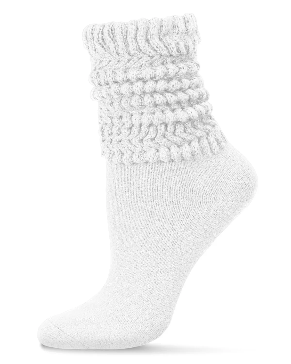 Women's Wide Ribbed Cotton Blend Slouch Crew Socks
